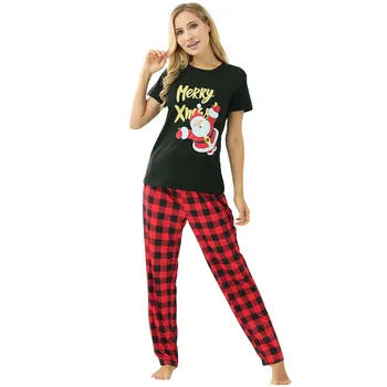 2021 Нов дамски Еднакъв Семеен Коледен Пижамный комплект Блуза с Принтом, Блузи и Панталони, Коледни Семейни Пижами, Дрехи за почивка, Пижами #8
